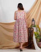 Pink Floral Strappy Maternity Dress