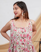 Pink Floral Strappy Dress