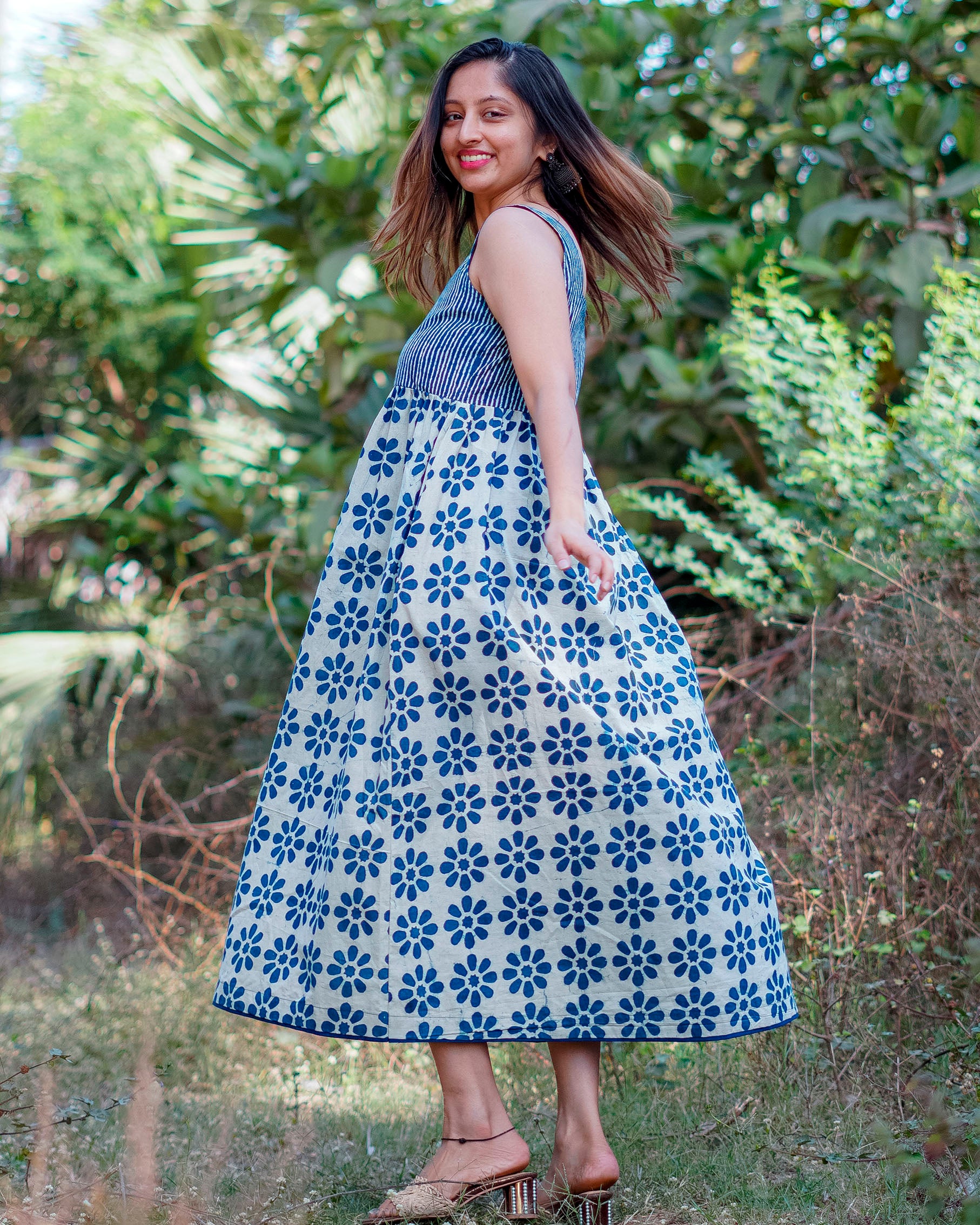 Indie Floral Midi Dress
