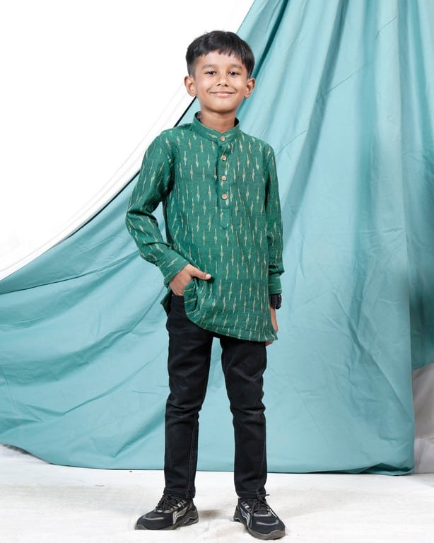 Pickle Green Glorious Boy Kurta Main image