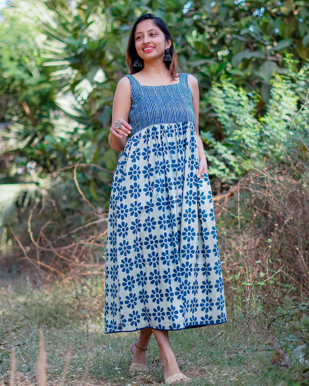 Indie Floral Midi Dress