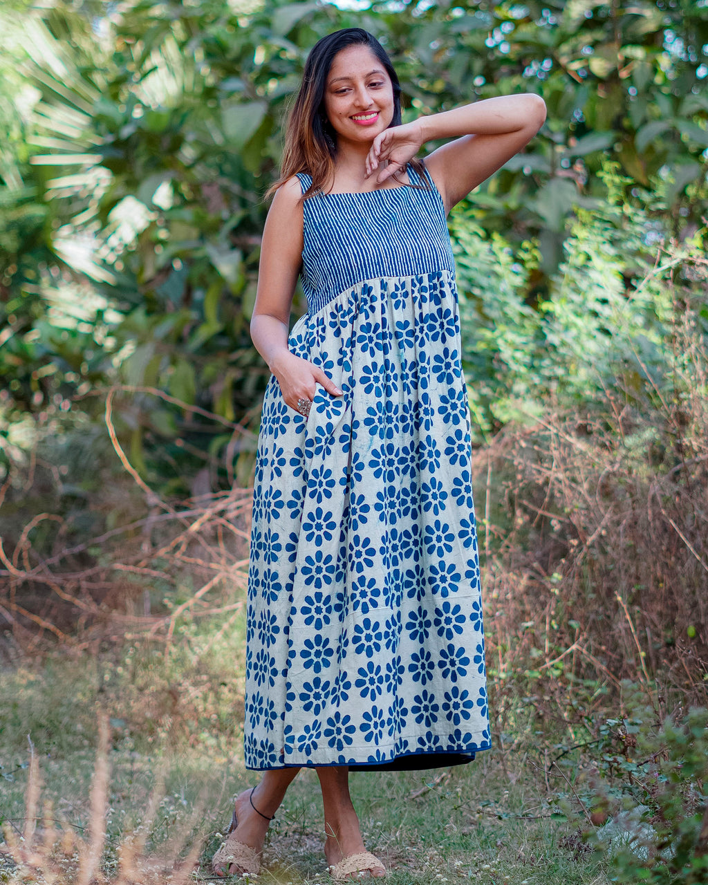 Indie Floral Midi Dress