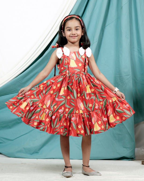 Red Bird Girl Dress Main image