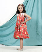 Red Bird Girl Dress