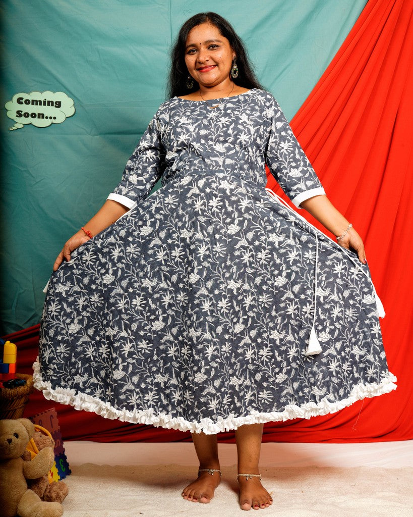 Moonstone Grey Maternity Dress