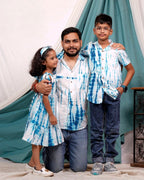 Blue Shibori Punch Family Set