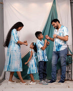 Blue Shibori Punch Family Set