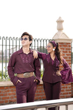 Plum Molotov Maroon Ikat Retro