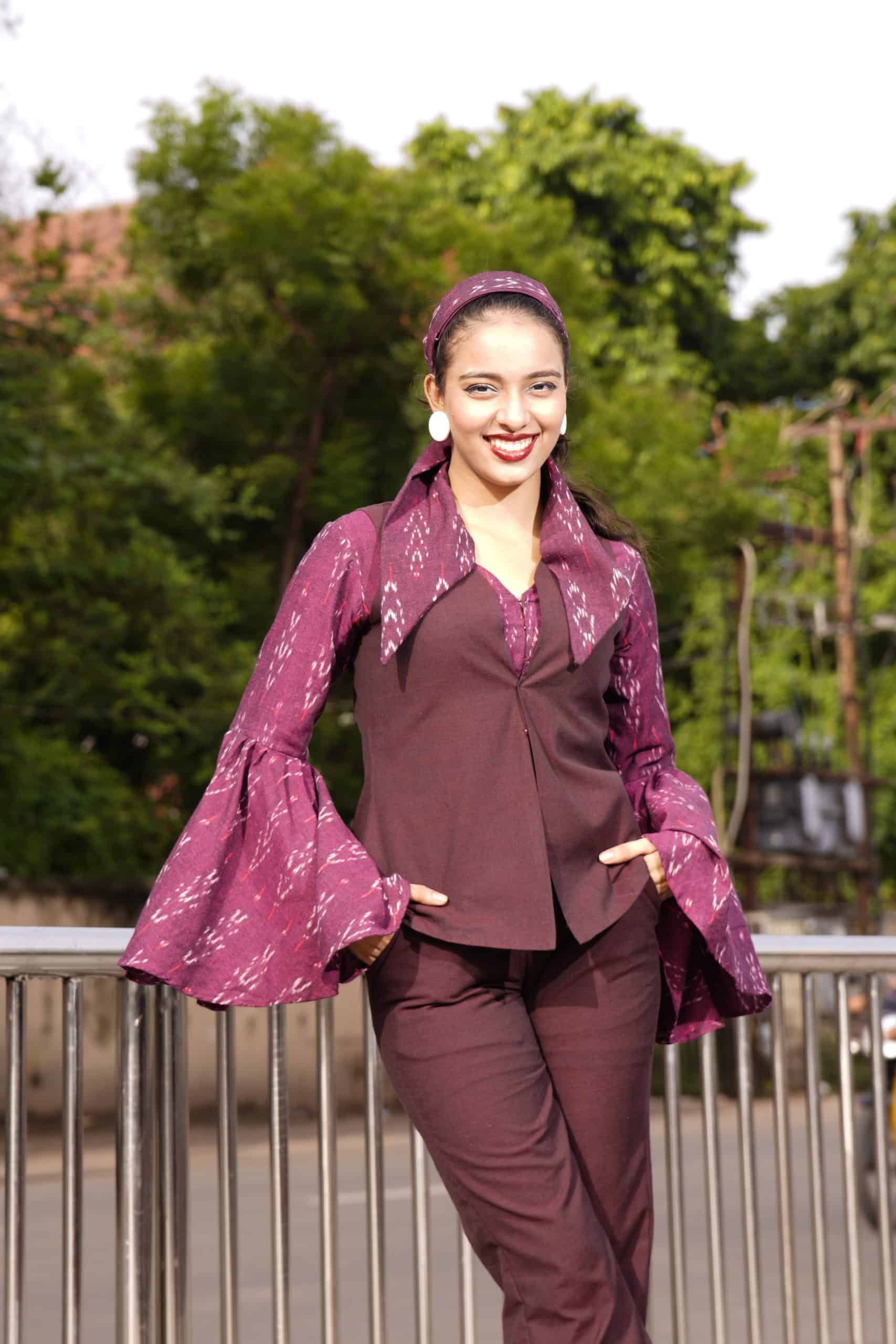 Plum Molotov Maroon Ikat Retro
