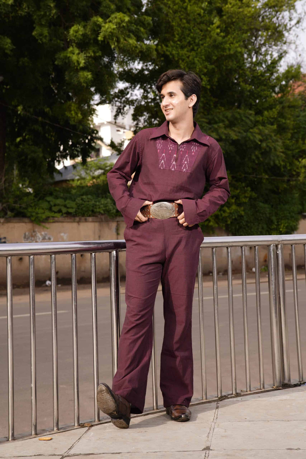 Plum Molotov Maroon Ikat Retro