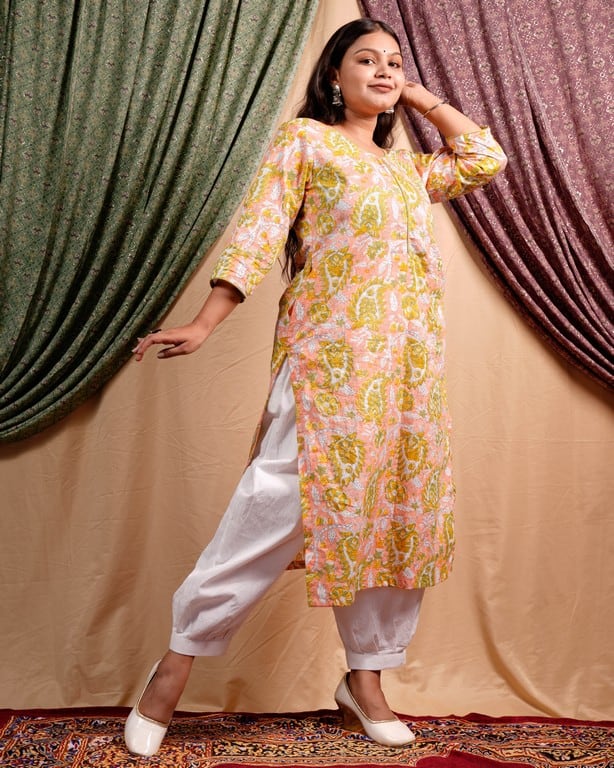 Pearl Floral Straight Kurti