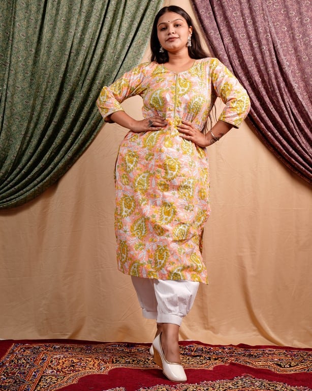 Pearl Floral Straight Kurti