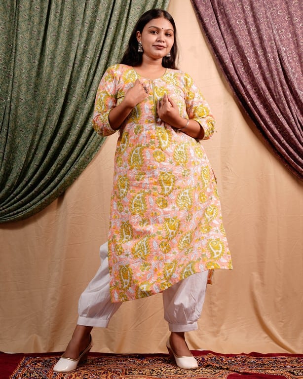 Pearl Floral Straight Maternity Kurti