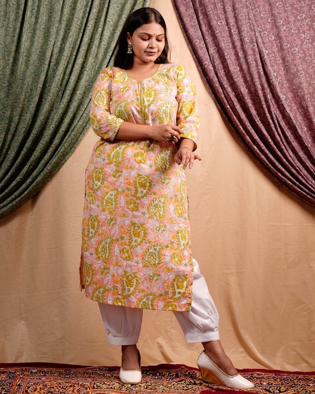 Pearl Floral Straight Maternity Kurti