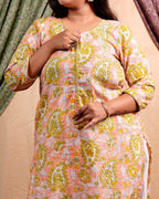Pearl Floral Straight Maternity Kurti