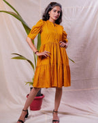 Starry Yellow Maternity Dress
