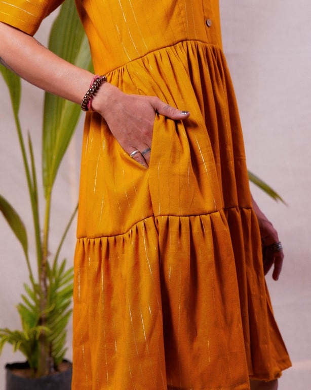 Starry Yellow Maternity Dress