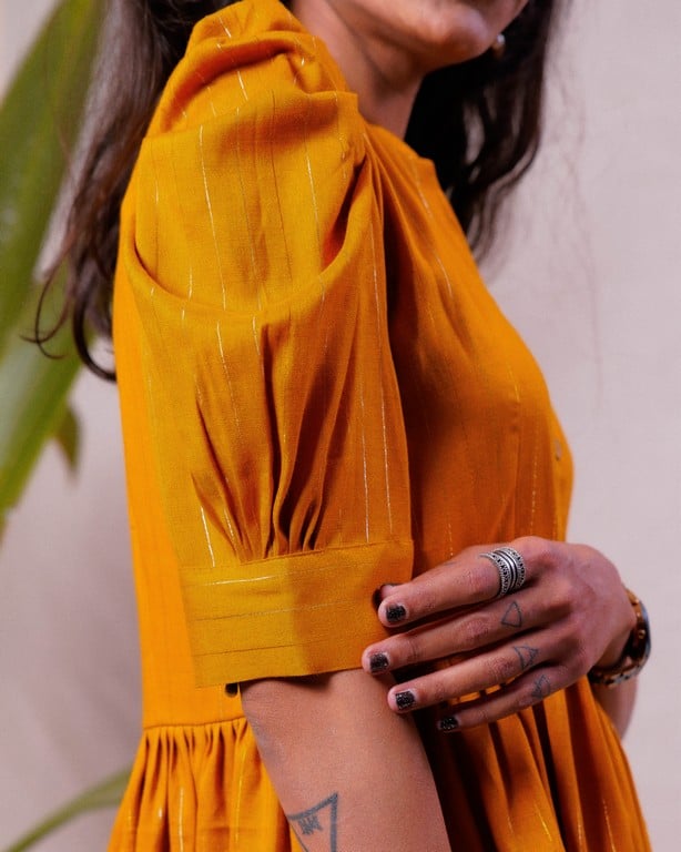 Starry Yellow Maternity Dress