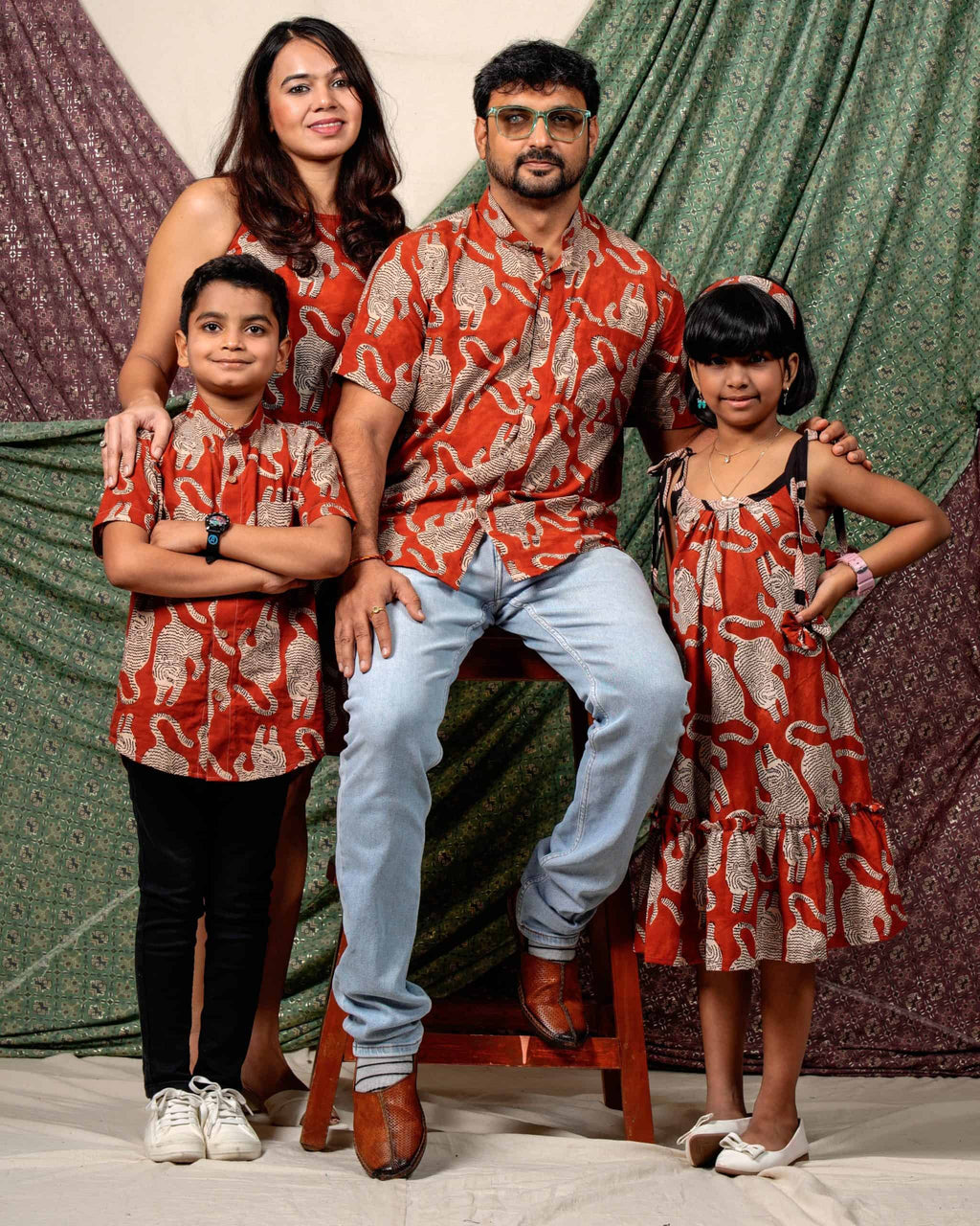 Red Kitty Halter Shift Family Set