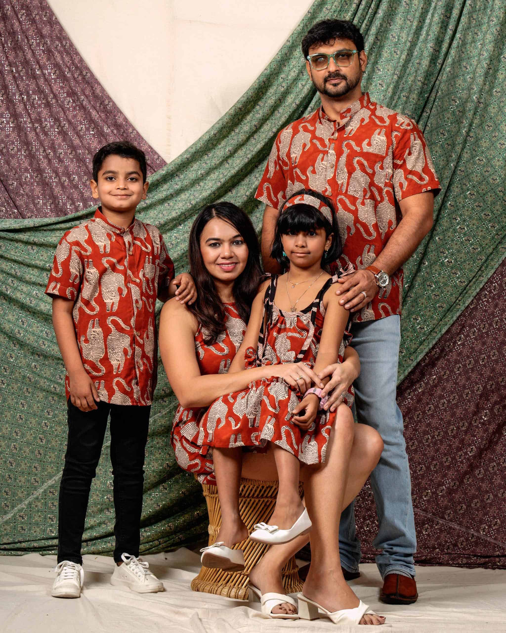 Red Kitty Halter Shift Family Set