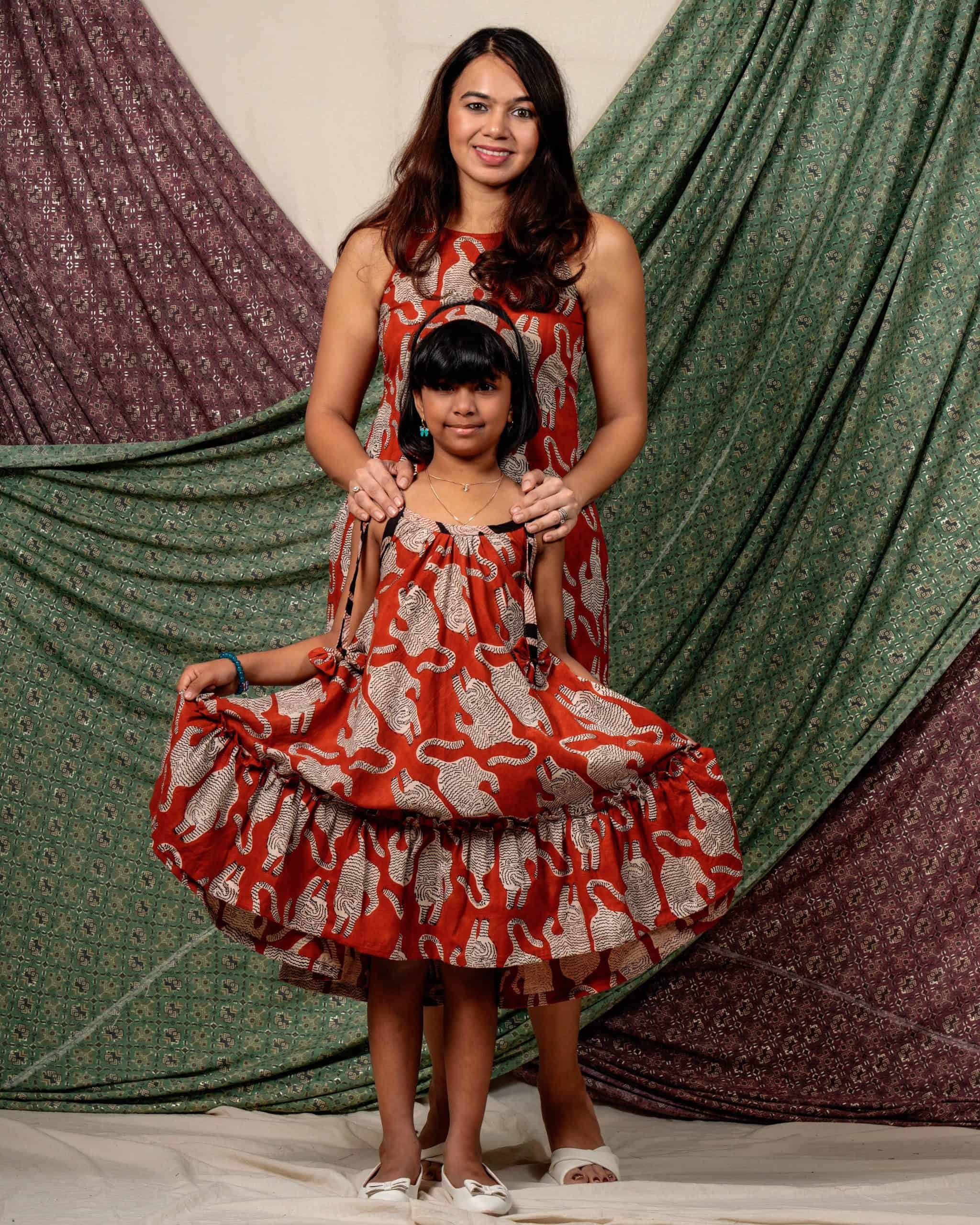 Red Kitty Halter Shift Family Set