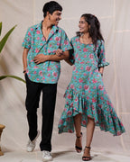 Aqua Floral Senorita Couple