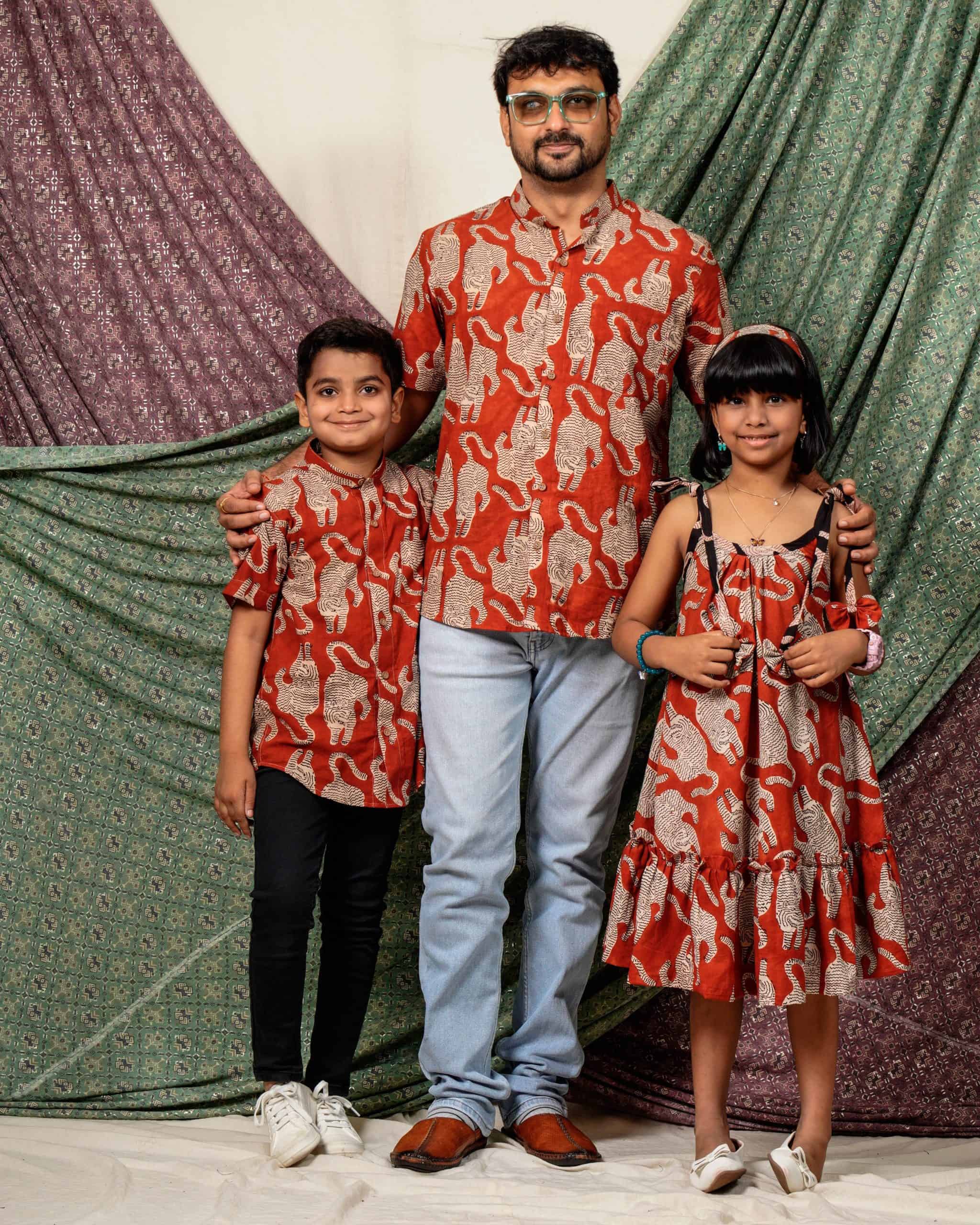 Red Kitty Halter Shift Family Set