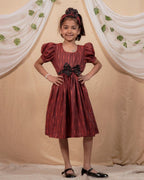 Beetroot Diverting Threads Girl Dress