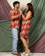 Red Kitty Halter Shift Couple Set