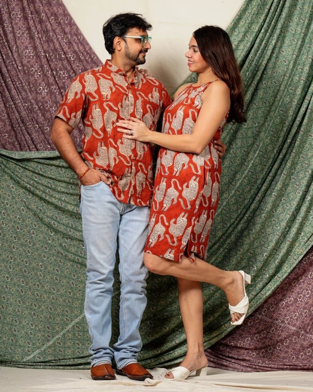 Red Kitty Halter Shift Couple Set