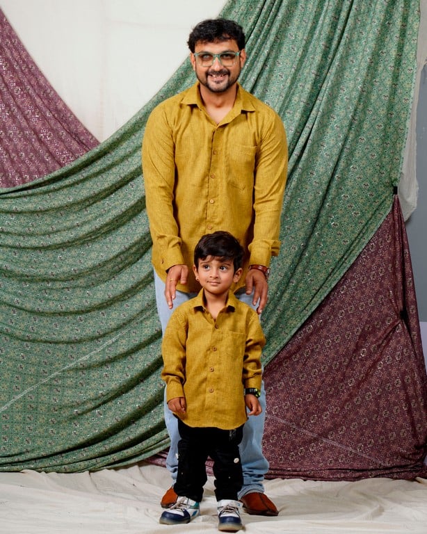 Mustard Checkered Father Son Twinning