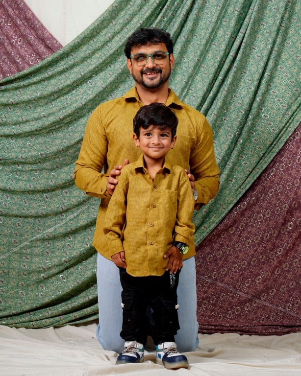 Mustard Checkered Father Son Twinning