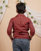 Beetroot Diverting Threads Boy Shirt