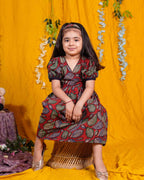Berry Maroon Kid Dress