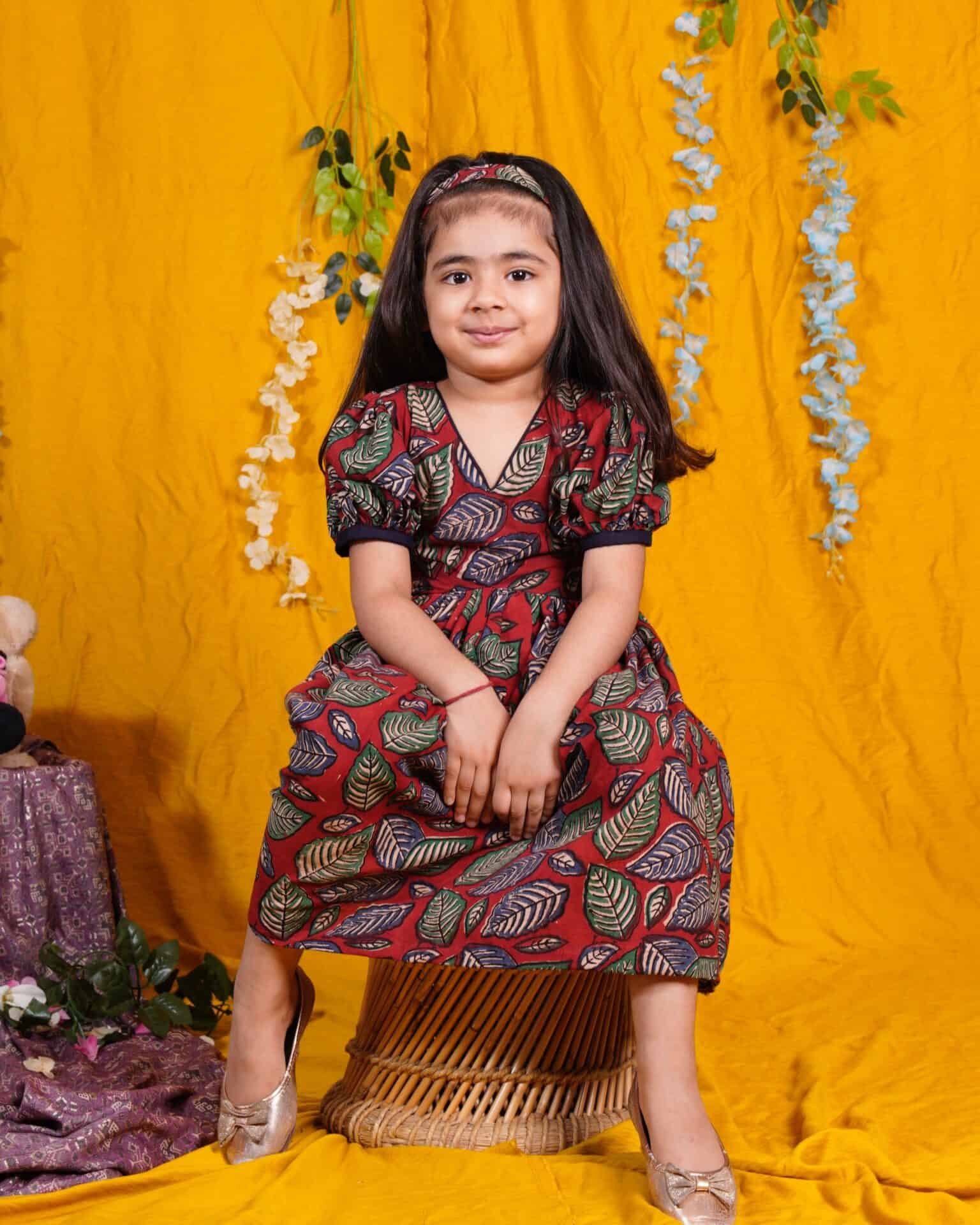 Berry Maroon Kid Dress