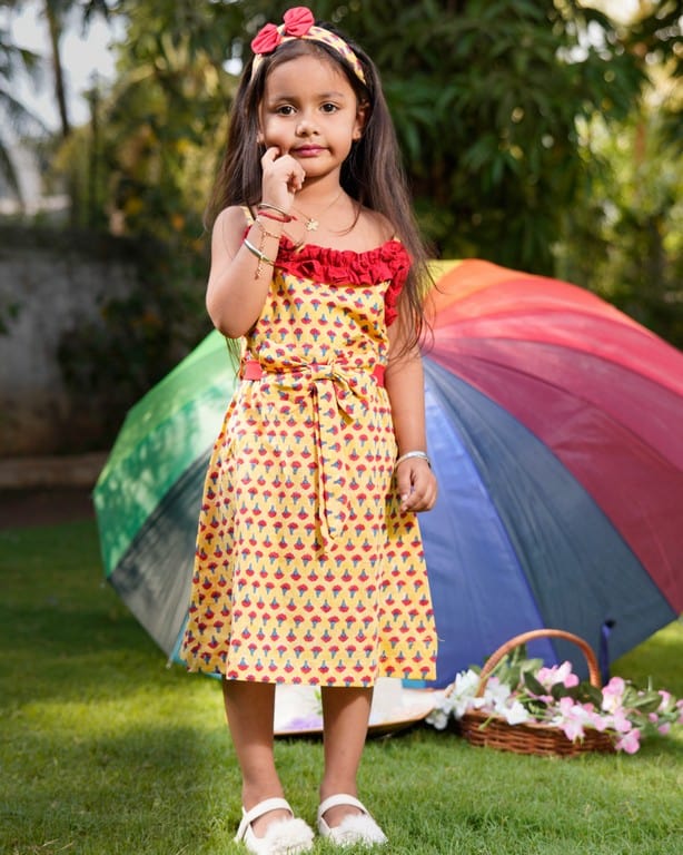 Spring Yellow Tiered Kid Dress