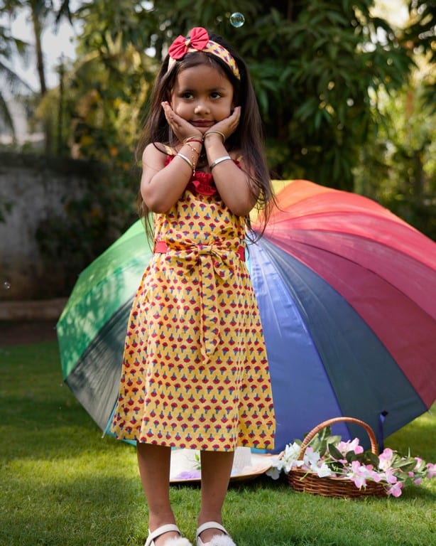 Spring Yellow Tiered Kid Dress
