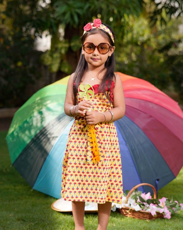 Spring Yellow Tiered Kid Dress