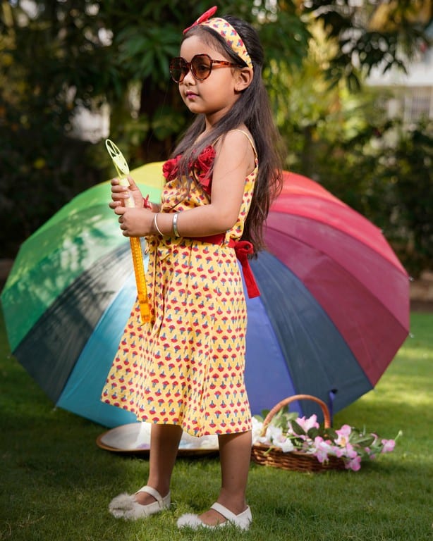 Spring Yellow Tiered Kid Dress