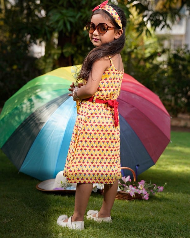 Spring Yellow Tiered Kid Dress