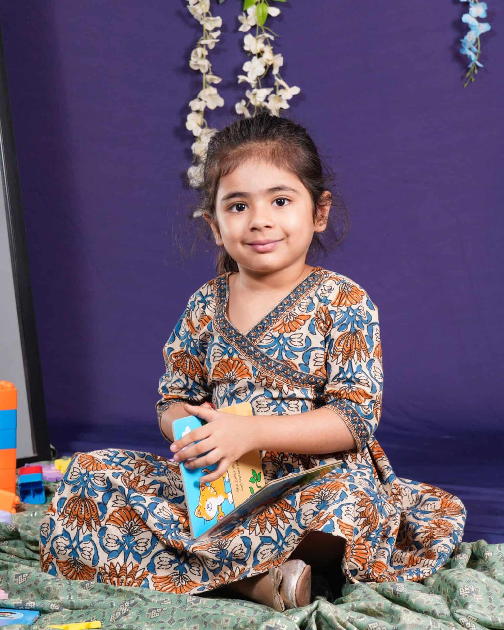 Caramel Floral Kid Dress