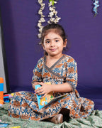 Caramel Floral Kid Dress