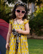 Leafing yellow Kid Dress