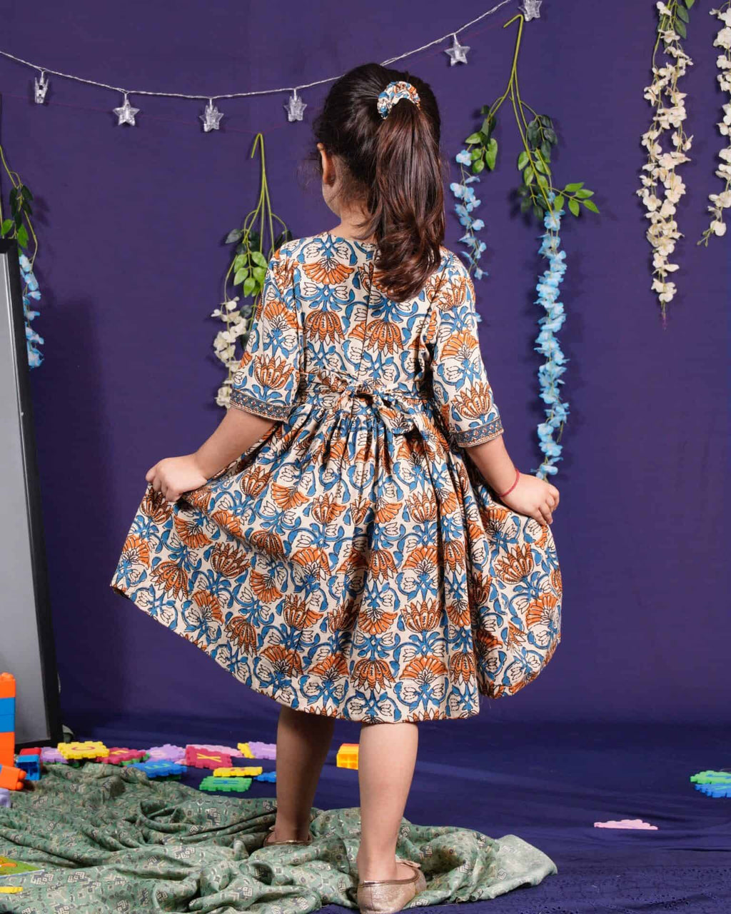 Caramel Floral Kid Dress