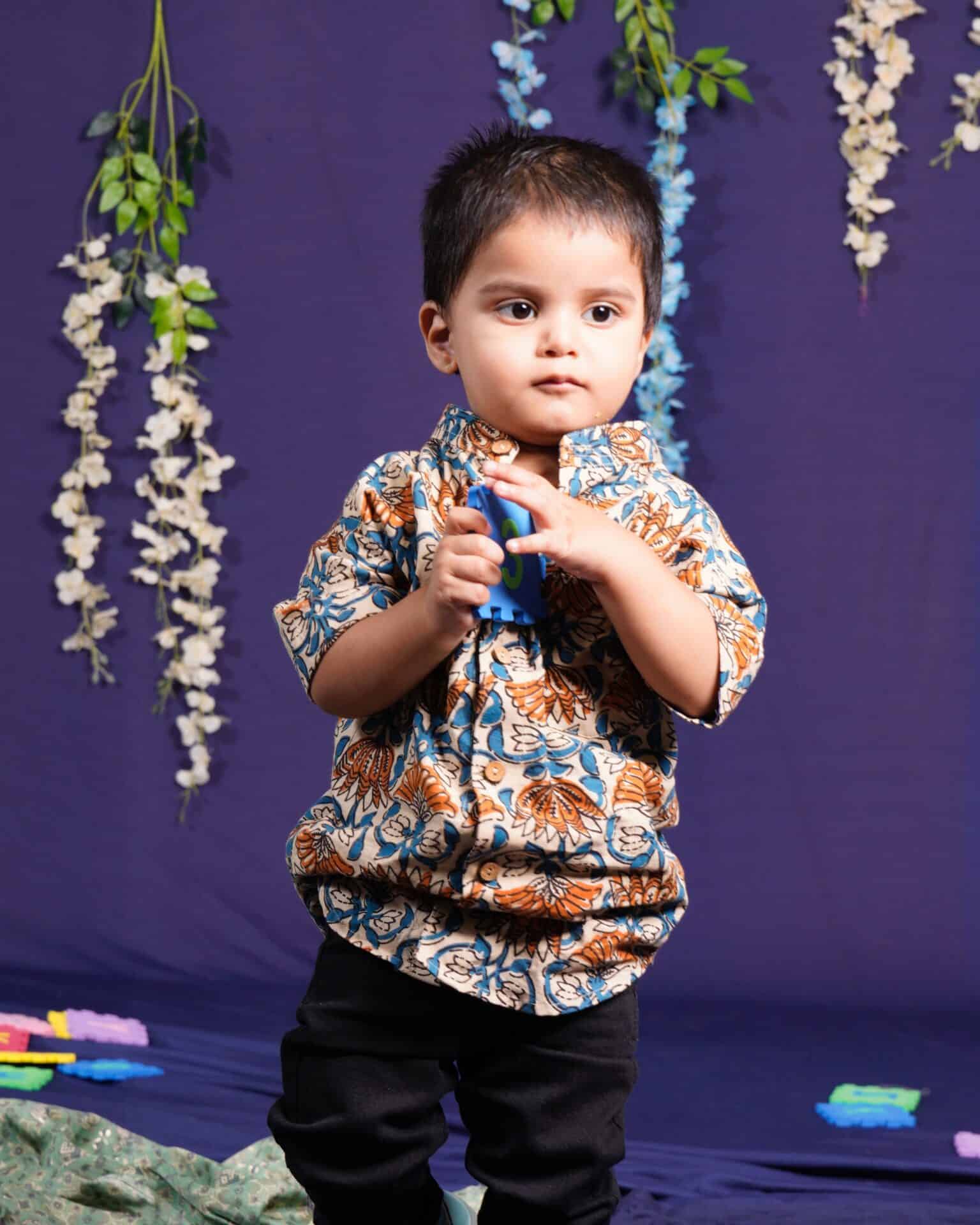 Caramel Floral Kids Shirt