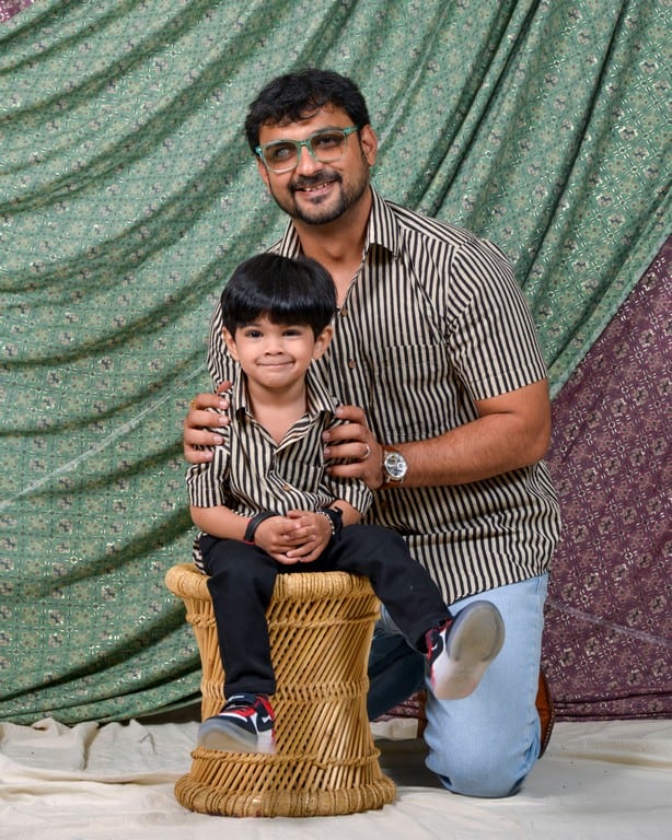Black Striped Father Son Twinning