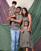 Black Striped Halter Midi Family Set