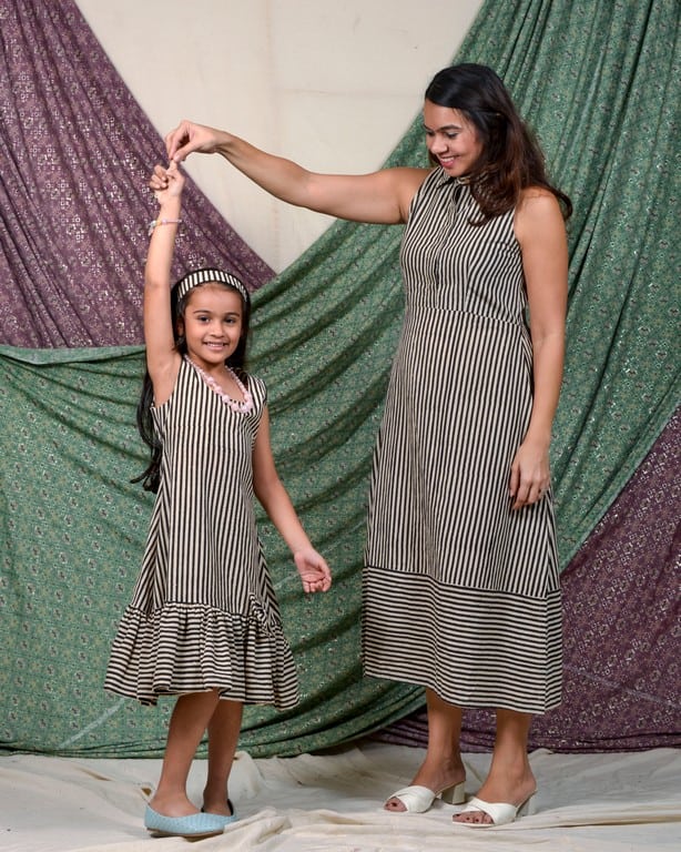 Black Striped Midi Mother Daughter Twinning Main image