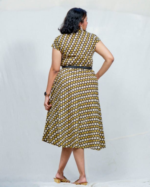 Archies Mustard Polka Dress