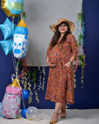 Red Floral Kiara Dawn Maternity Kurta